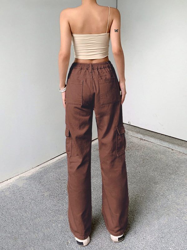 Denim semi-elastic design personality all-match overalls women's overaTHE QUEEN RUNWAY