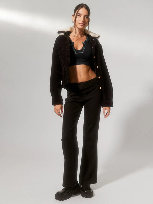 Women's V-neckline Cropped Baby Tee - THE QUEEN RUNWAY