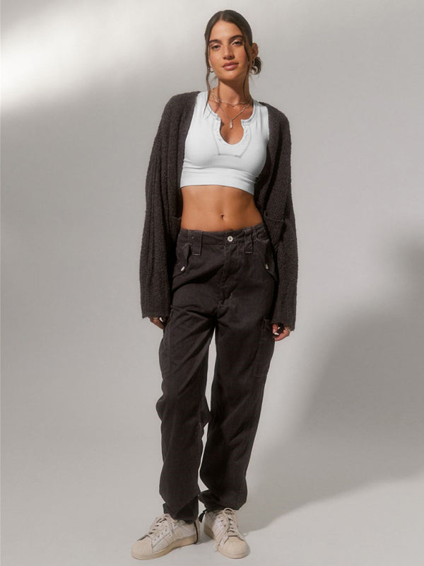 Women's V-neckline Cropped Baby Tee - THE QUEEN RUNWAY
