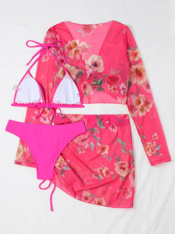 Women's Two-piece Floral Print Drawstring BikiniTHE QUEEN RUNWAY