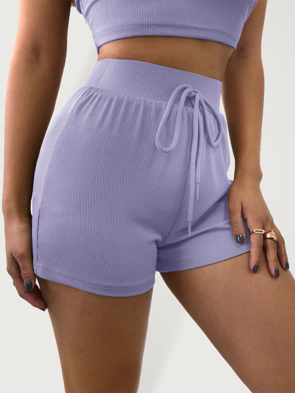 Women's knitted casual all-match ribbed shorts - THE QUEEN RUNWAY