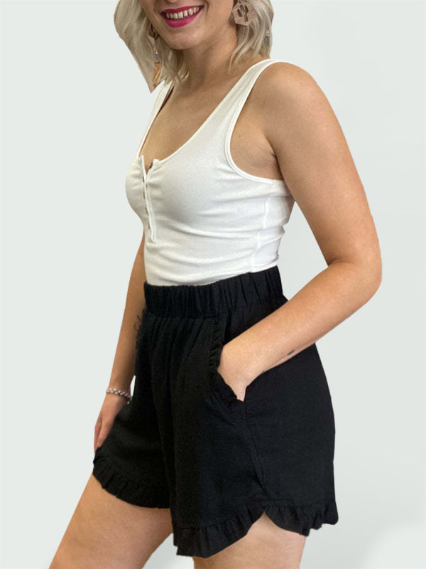 All-match casual high-waist loose cotton linen wide-leg pants - THE QUEEN RUNWAY