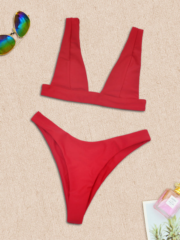 Women's High Waist Bikini Bottom And Push Up Bikinis Top Set - THE QUEEN RUNWAY
