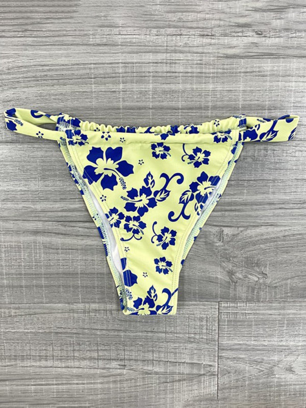Women's Floral Print Triangle Bikini Top - THE QUEEN RUNWAY