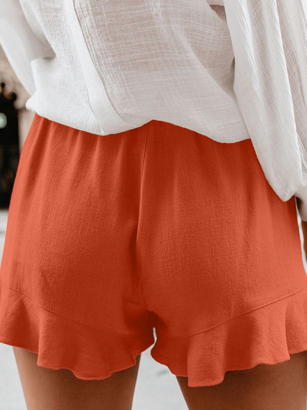 Women's Woven Casual High Waist Loose Straight Shorts - THE QUEEN RUNWAY