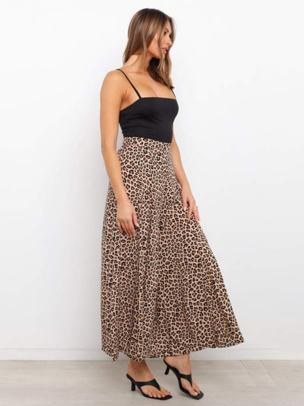 Women's casual fashion loose leopard print wide-leg pants - THE QUEEN RUNWAY