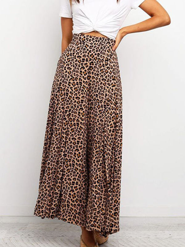 Women's casual fashion loose leopard print wide-leg pants - THE QUEEN RUNWAY