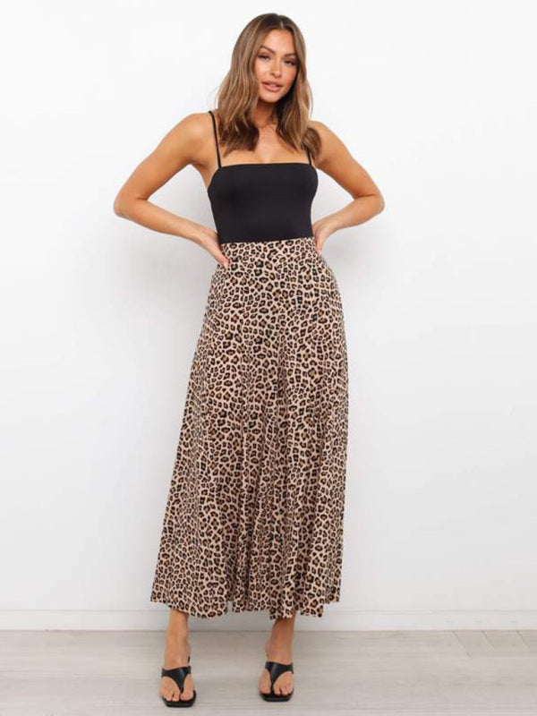 Women's casual fashion loose leopard print wide-leg pants - THE QUEEN RUNWAY