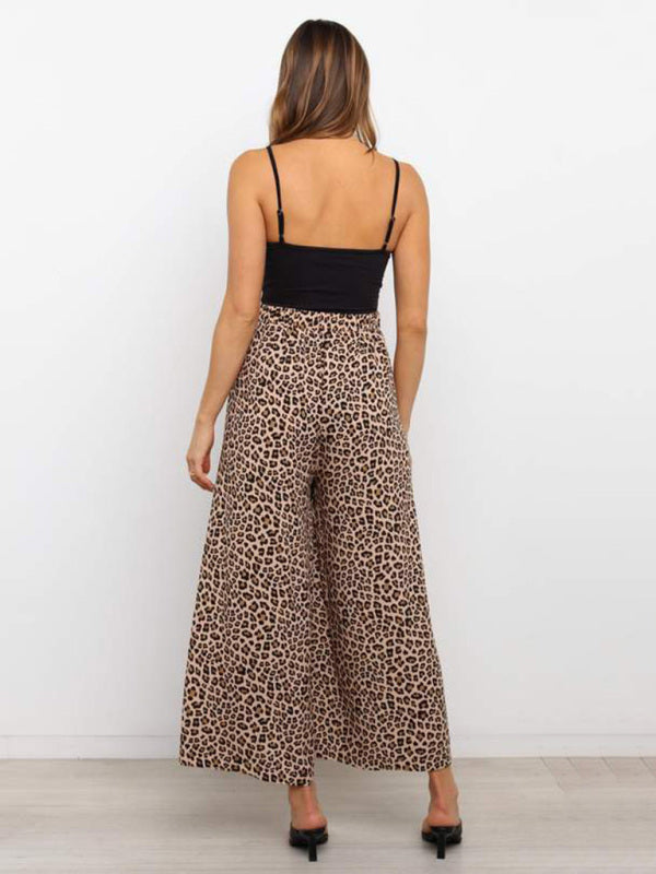 Women's casual fashion loose leopard print wide-leg pants - THE QUEEN RUNWAY