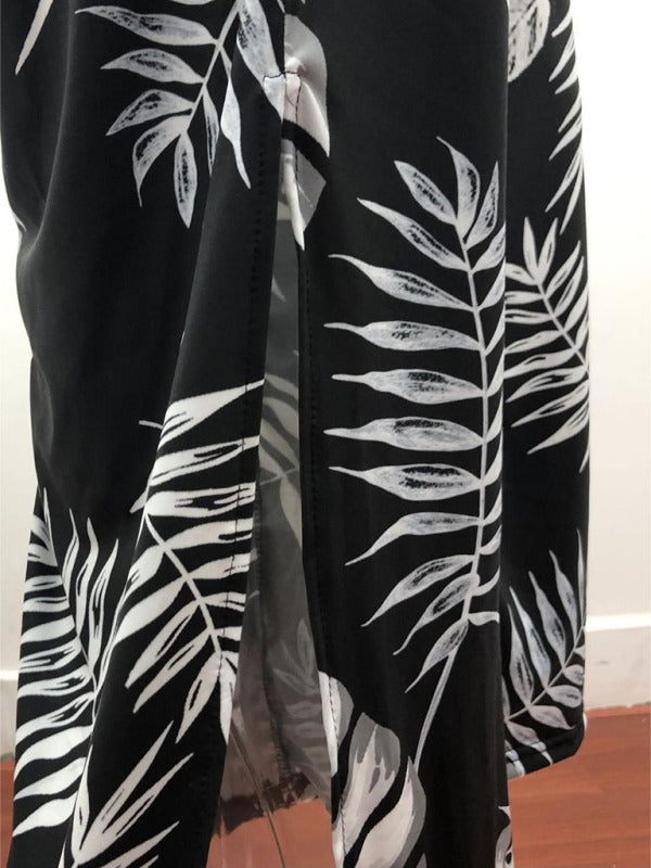 Women's Irregular Printed Halter Neck Jumpsuit - THE QUEEN RUNWAY