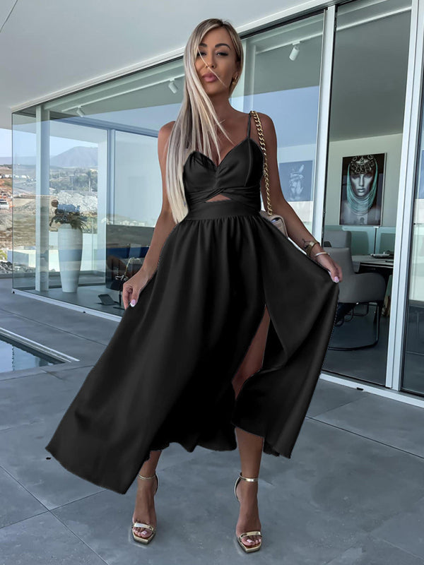 Women's Woven Sexy Suspender Fashion Ladies Dress Dress - THE QUEEN RUNWAY