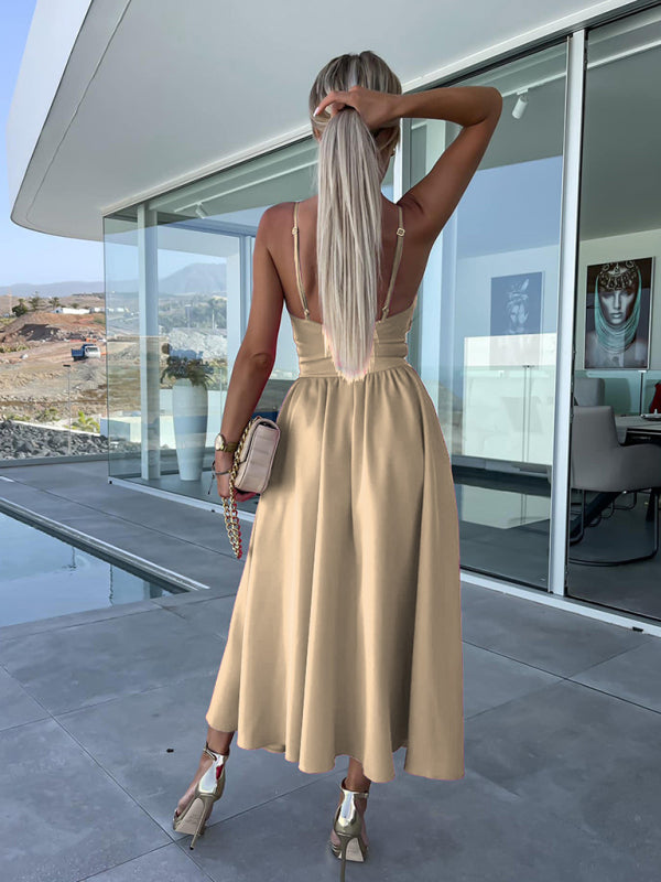 Women's Woven Sexy Suspender Fashion Ladies Dress Dress - THE QUEEN RUNWAY