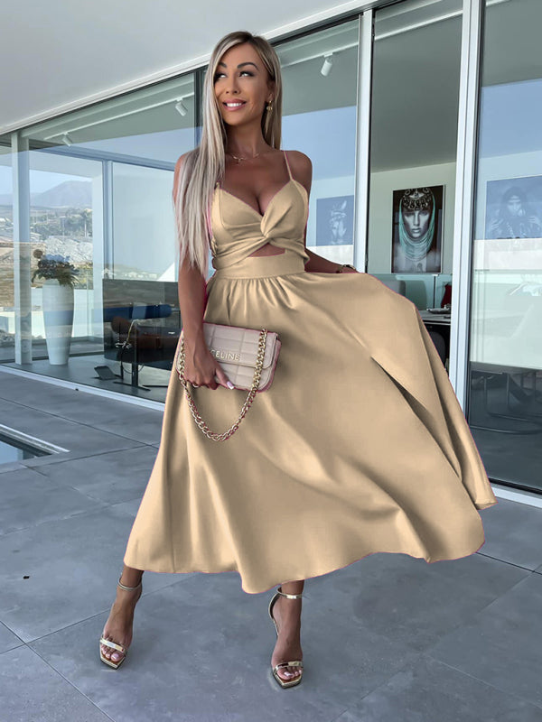Women's Woven Sexy Suspender Fashion Ladies Dress Dress - THE QUEEN RUNWAY