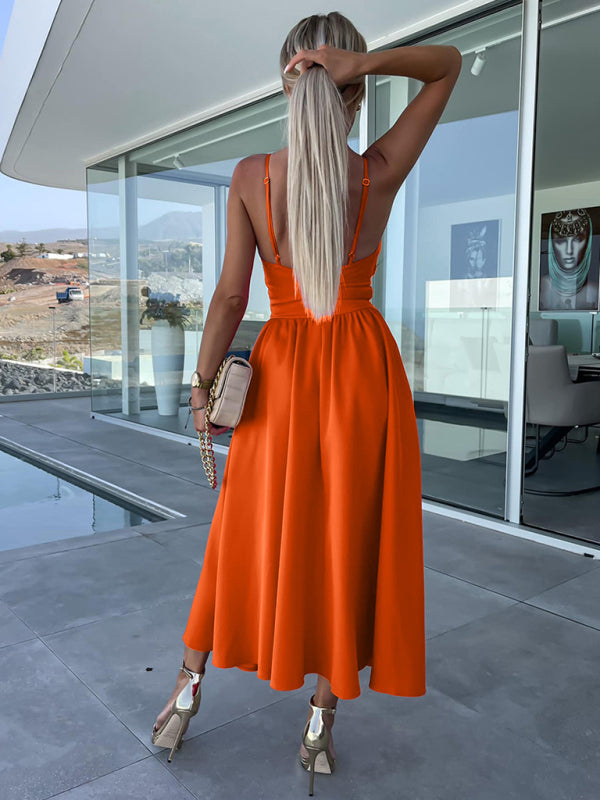 Women's Woven Sexy Suspender Fashion Ladies Dress Dress - THE QUEEN RUNWAY