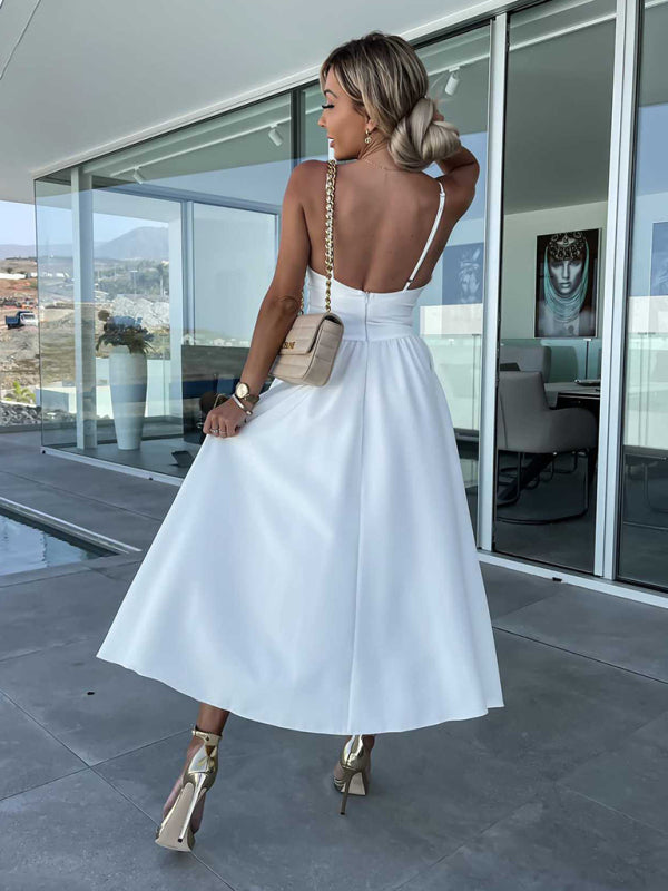 Women's Woven Sexy Suspender Fashion Ladies Dress Dress - THE QUEEN RUNWAY