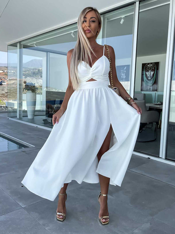 Women's Woven Sexy Suspender Fashion Ladies Dress Dress - THE QUEEN RUNWAY