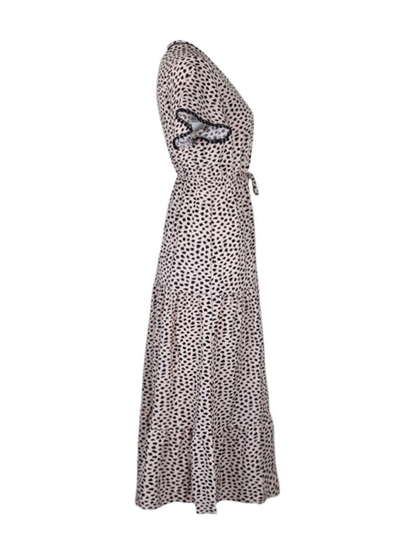 New fashion v-neck print skirt design sense dress - THE QUEEN RUNWAY