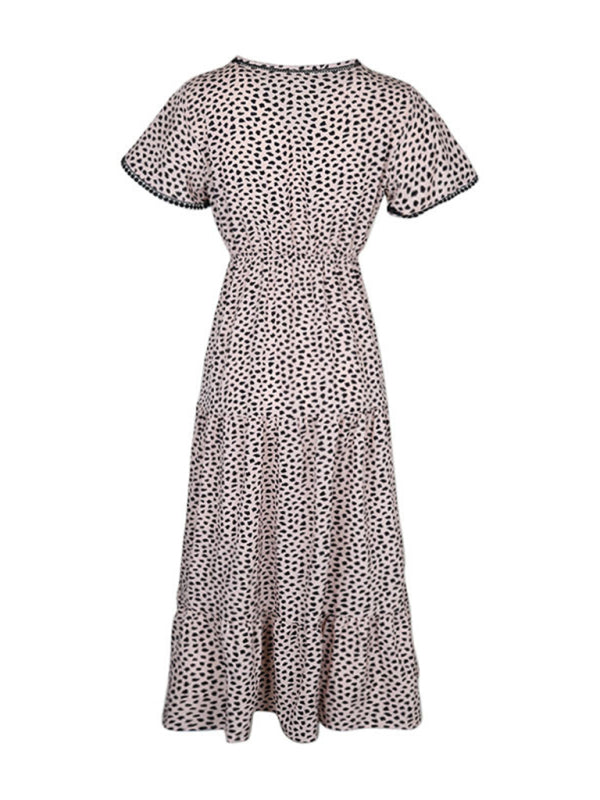 New fashion v-neck print skirt design sense dress - THE QUEEN RUNWAY