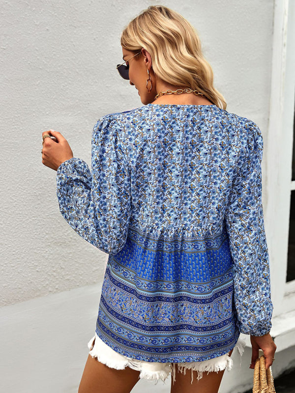 Bohemian temperament top shirt spring and autumn four seasons new shirt - THE QUEEN RUNWAY