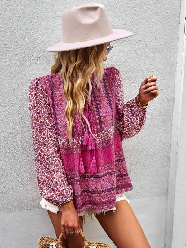Bohemian temperament top shirt spring and autumn four seasons new shirt - THE QUEEN RUNWAY