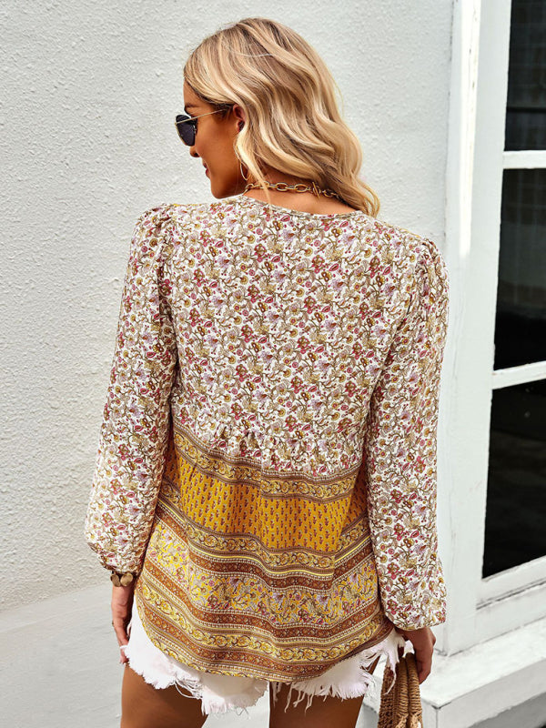 Bohemian temperament top shirt spring and autumn four seasons new shirt - THE QUEEN RUNWAY
