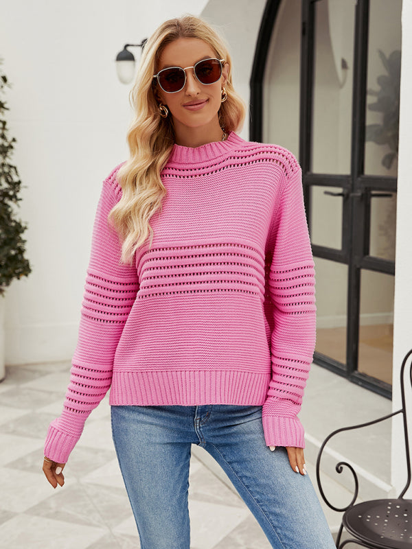 Pullover Sweater Striped Women's Knitwear Fashion Sweater - THE QUEEN RUNWAY