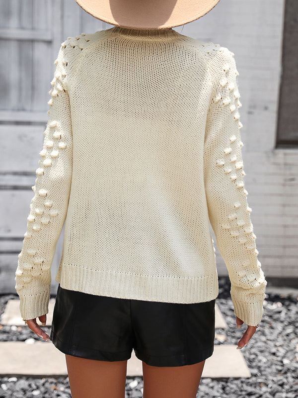Women's knitted three-dimensional pattern cardigan coat sweater - THE QUEEN RUNWAY
