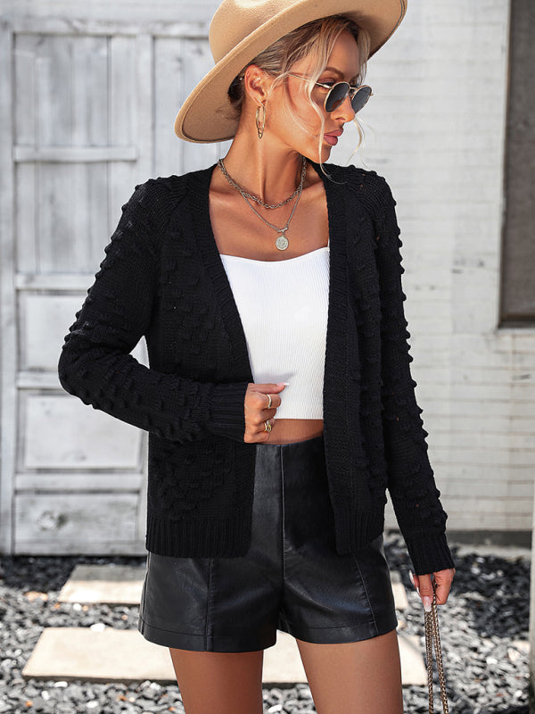 Women's knitted three-dimensional pattern cardigan coat sweater - THE QUEEN RUNWAY