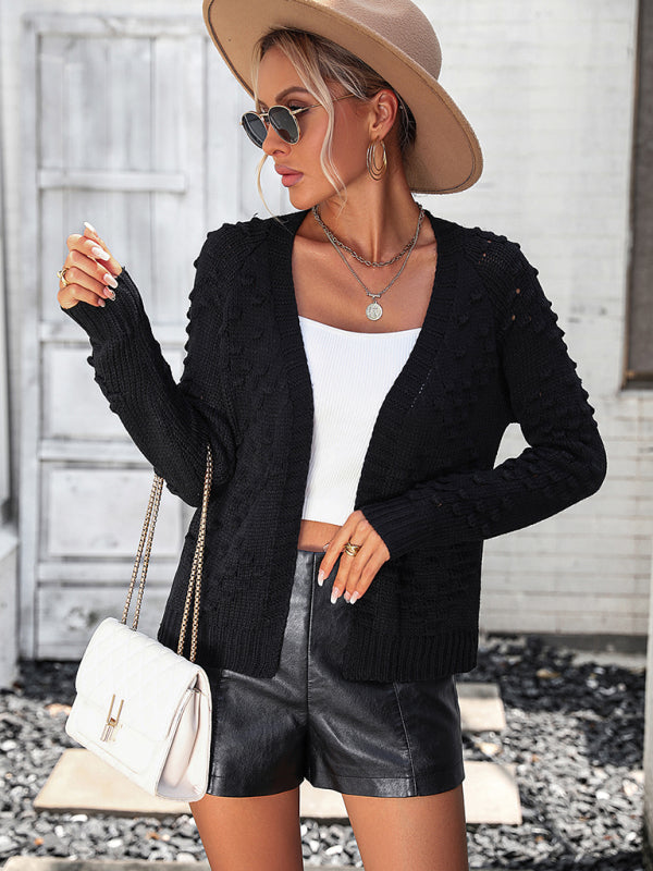 Women's knitted three-dimensional pattern cardigan coat sweater - THE QUEEN RUNWAY