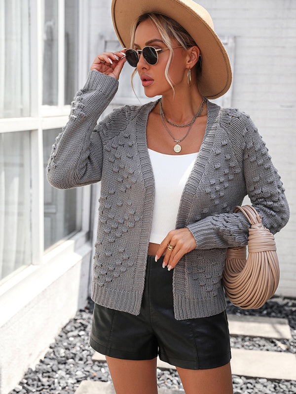 Women's knitted three-dimensional pattern cardigan coat sweater - THE QUEEN RUNWAY
