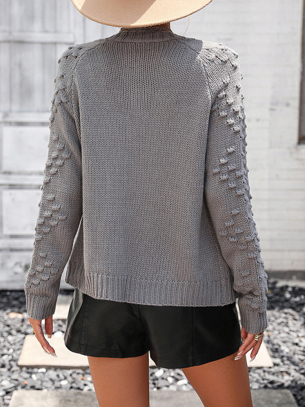 Women's knitted three-dimensional pattern cardigan coat sweater - THE QUEEN RUNWAY