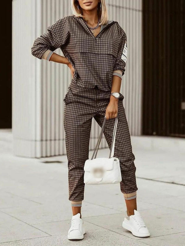 Printed long-sleeved trousers set High-quality sweater set - THE QUEEN RUNWAY