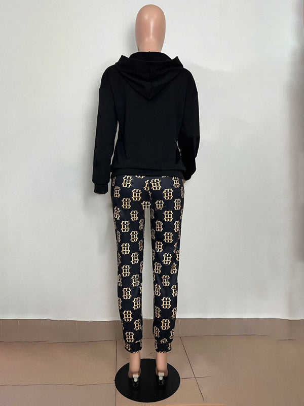 Printed long-sleeved trousers set High-quality sweater set - THE QUEEN RUNWAY