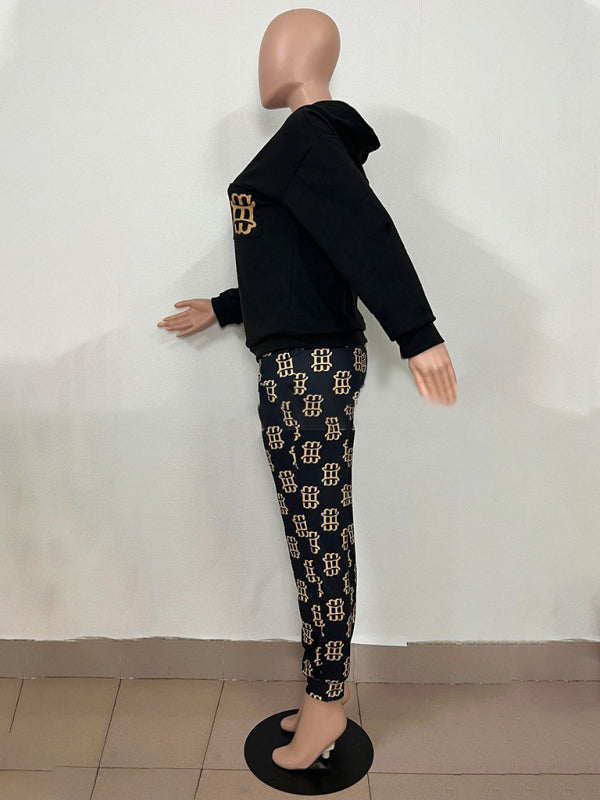 Printed long-sleeved trousers set High-quality sweater set - THE QUEEN RUNWAY