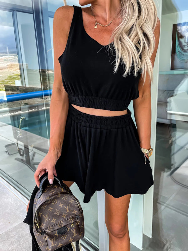 New casual three-piece suit INS vacation loose pocket women's shorts sets - THE QUEEN RUNWAY