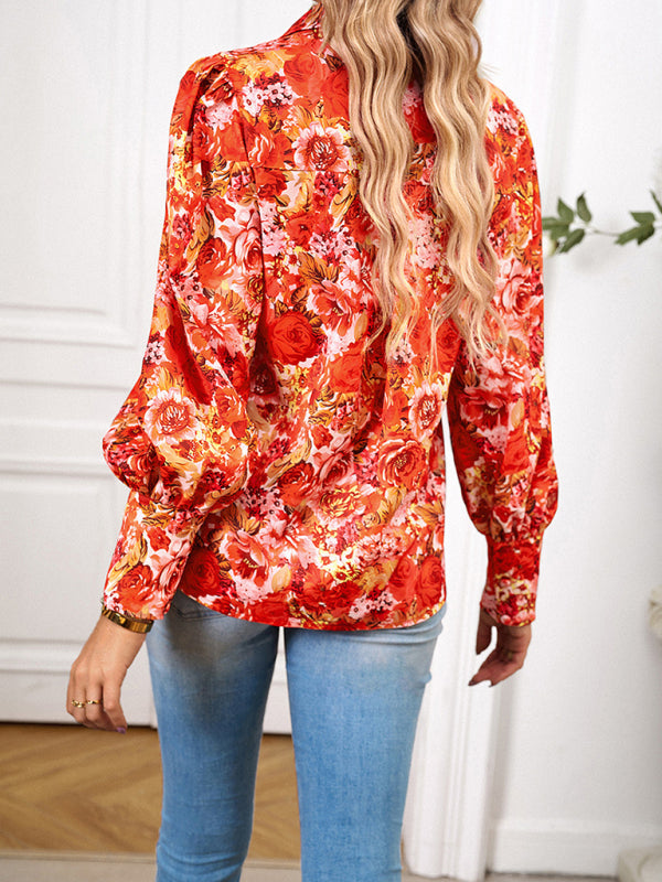 Ladies Printed Casual Vacation Loose Shirt Top - THE QUEEN RUNWAY