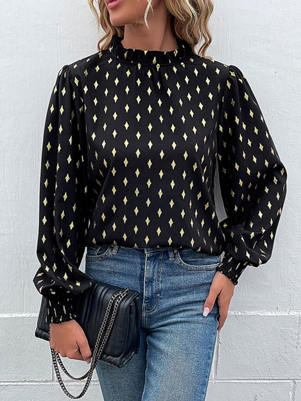 New fashion women's long sleeve bronzing shirt - THE QUEEN RUNWAY