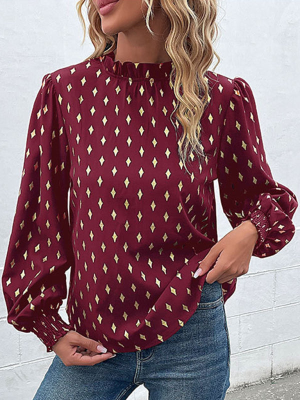 New fashion women's long sleeve bronzing shirt - THE QUEEN RUNWAY