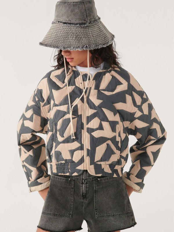 Trendy Loose Winter Print Quilted Coat - THE QUEEN RUNWAY