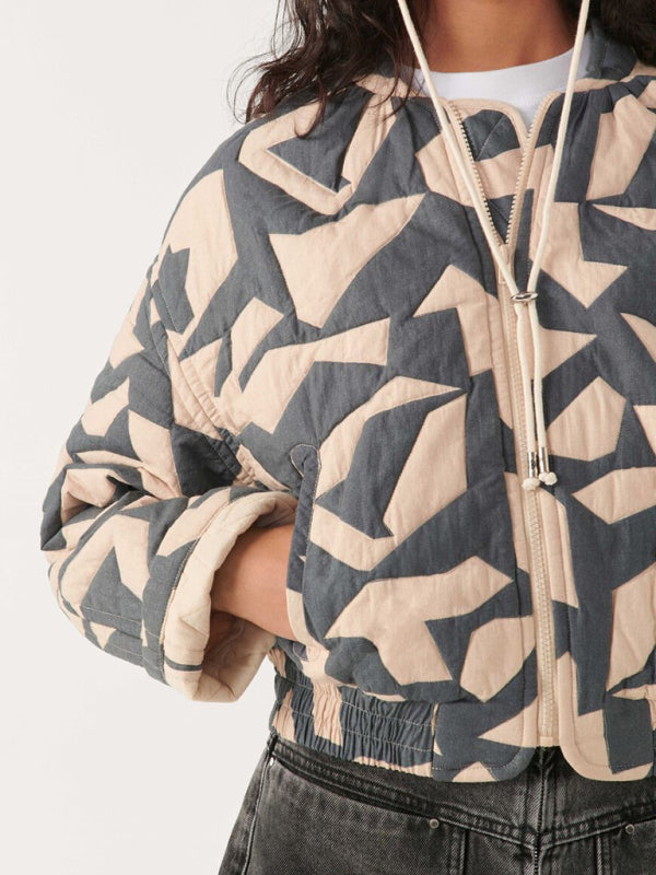 Trendy Loose Winter Print Quilted Coat - THE QUEEN RUNWAY