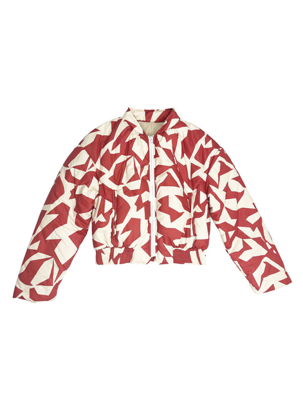 Trendy Loose Winter Print Quilted Coat - THE QUEEN RUNWAY