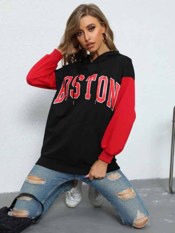 Women's autumn winter alphabet hoodie - THE QUEEN RUNWAY