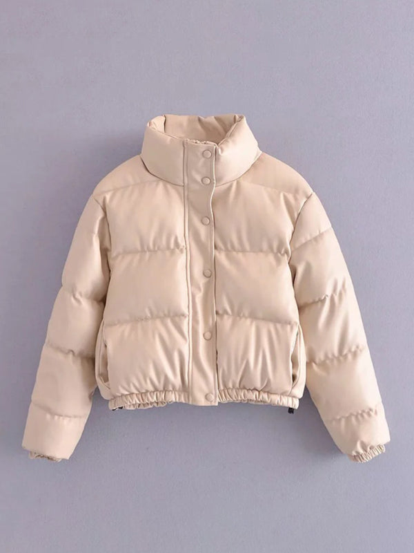 New style stand collar single breasted slim fit padded coat - THE QUEEN RUNWAY