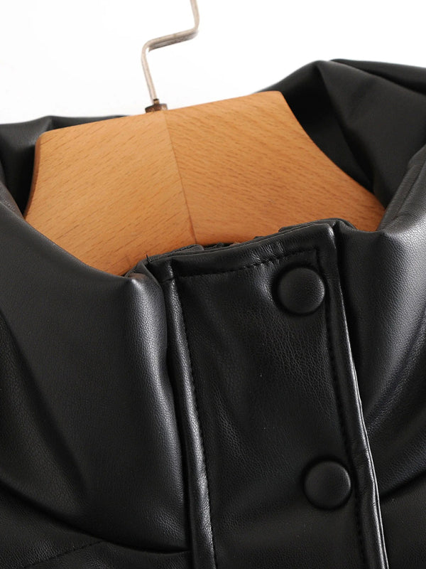New style stand collar single breasted slim fit padded coat - THE QUEEN RUNWAY