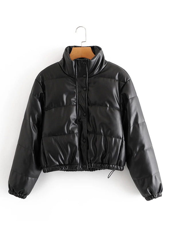 New style stand collar single breasted slim fit padded coat - THE QUEEN RUNWAY