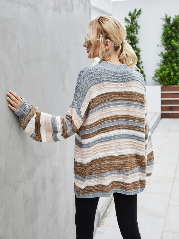 Pullover plus size women's sweater knitted patchwork sweater - THE QUEEN RUNWAY