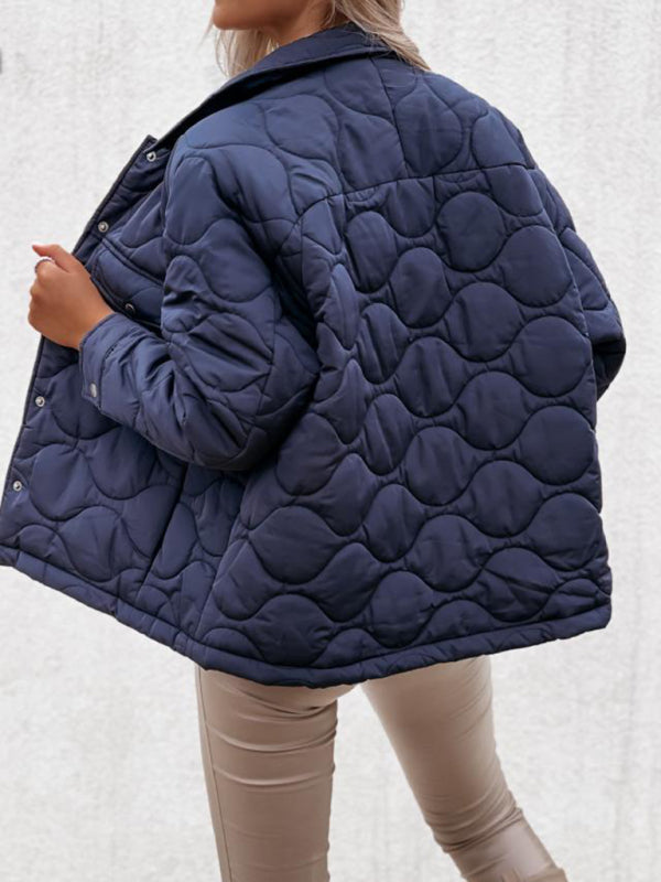 women's long sleeve button decorated cotton coat - THE QUEEN RUNWAY
