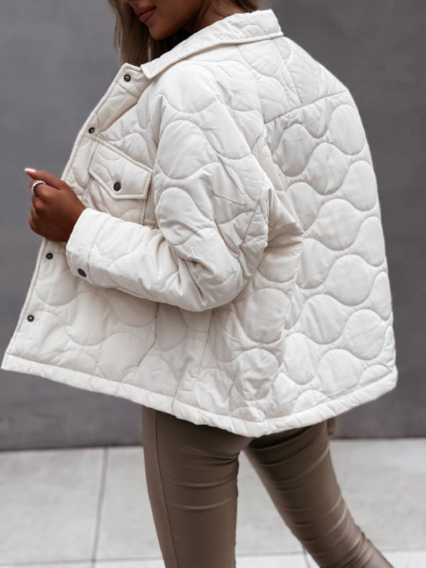 women's long sleeve button decorated cotton coat - THE QUEEN RUNWAY