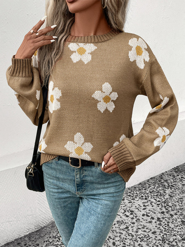 New Fashion Women's Long Sleeve Jacquard Sweater - THE QUEEN RUNWAY