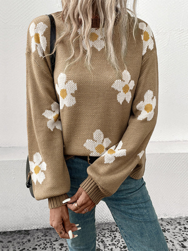 New Fashion Women's Long Sleeve Jacquard Sweater - THE QUEEN RUNWAY